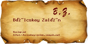 Bölcskey Zalán névjegykártya