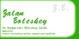 zalan bolcskey business card