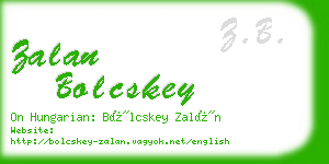 zalan bolcskey business card
